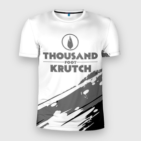 Мужская футболка 3D Slim с принтом Thousand Foot Krutch логотип в Петрозаводске, 100% полиэстер с улучшенными характеристиками | приталенный силуэт, круглая горловина, широкие плечи, сужается к линии бедра | 