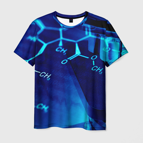 Мужская футболка 3D с принтом Органика chemistry в Тюмени, 100% полиэфир | прямой крой, круглый вырез горловины, длина до линии бедер | 