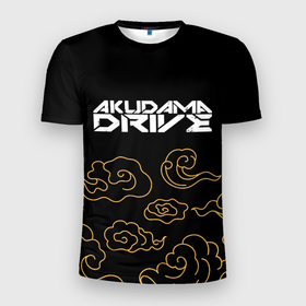 Мужская футболка 3D Slim с принтом Akudama Drive anime clouds в Екатеринбурге, 100% полиэстер с улучшенными характеристиками | приталенный силуэт, круглая горловина, широкие плечи, сужается к линии бедра | 