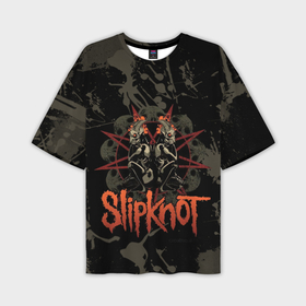 Мужская футболка OVERSIZE 3D с принтом Slipknot dark satan ,  |  | 
