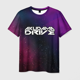 Мужская футболка 3D с принтом Akudama Drive gradient space в Кировске, 100% полиэфир | прямой крой, круглый вырез горловины, длина до линии бедер | Тематика изображения на принте: 