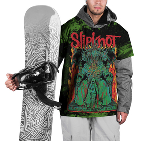 Накидка на куртку 3D с принтом Slipknot  green satan в Новосибирске, 100% полиэстер |  | 