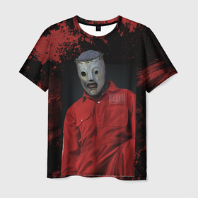 Мужская футболка 3D с принтом Slipknot red  black в Рязани, 100% полиэфир | прямой крой, круглый вырез горловины, длина до линии бедер | 