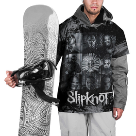 Накидка на куртку 3D с принтом Slipknot black  white style в Екатеринбурге, 100% полиэстер |  | 