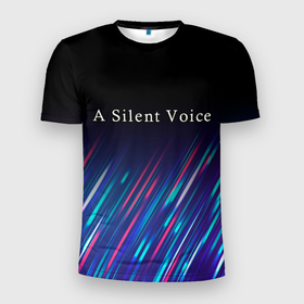Мужская футболка 3D Slim с принтом A Silent Voice stream , 100% полиэстер с улучшенными характеристиками | приталенный силуэт, круглая горловина, широкие плечи, сужается к линии бедра | 