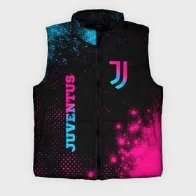 Мужской жилет утепленный 3D с принтом Juventus   neon gradient: надпись, символ ,  |  | Тематика изображения на принте: 