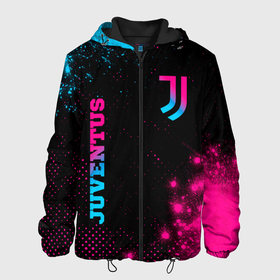 Мужская куртка 3D с принтом Juventus   neon gradient: надпись, символ , ткань верха — 100% полиэстер, подклад — флис | прямой крой, подол и капюшон оформлены резинкой с фиксаторами, два кармана без застежек по бокам, один большой потайной карман на груди. Карман на груди застегивается на липучку | Тематика изображения на принте: 