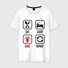 Мужская футболка хлопок с принтом Eat   sleep   Dead Space   repeat , 100% хлопок | прямой крой, круглый вырез горловины, длина до линии бедер, слегка спущенное плечо. | 