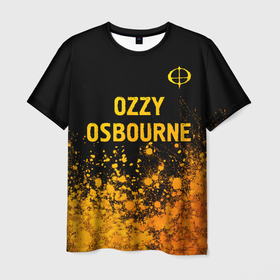 Мужская футболка 3D с принтом Ozzy Osbourne   gold gradient: символ сверху в Белгороде, 100% полиэфир | прямой крой, круглый вырез горловины, длина до линии бедер | 