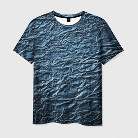 Мужская футболка 3D с принтом Текстура мятой цветной бумаги в Белгороде, 100% полиэфир | прямой крой, круглый вырез горловины, длина до линии бедер | 