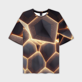 Мужская футболка OVERSIZE 3D с принтом Сотовая лава в Санкт-Петербурге,  |  | Тематика изображения на принте: 