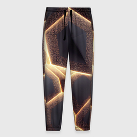 Мужские брюки 3D с принтом Сотовая лава в Санкт-Петербурге, 100% полиэстер | манжеты по низу, эластичный пояс регулируется шнурком, по бокам два кармана без застежек, внутренняя часть кармана из мелкой сетки | 