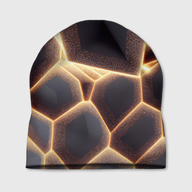 Шапка 3D с принтом Сотовая лава в Санкт-Петербурге, 100% полиэстер | универсальный размер, печать по всей поверхности изделия | 
