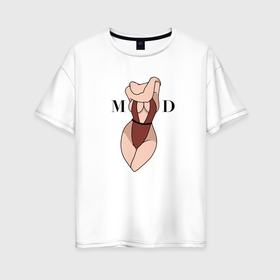 Женская футболка хлопок Oversize с принтом Mood на груди в Екатеринбурге, 100% хлопок | свободный крой, круглый ворот, спущенный рукав, длина до линии бедер
 | Тематика изображения на принте: 