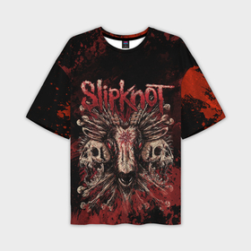 Мужская футболка OVERSIZE 3D с принтом Horror Slipknot ,  |  | 