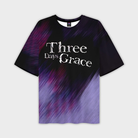 Мужская футболка OVERSIZE 3D с принтом Three Days Grace lilac ,  |  | 