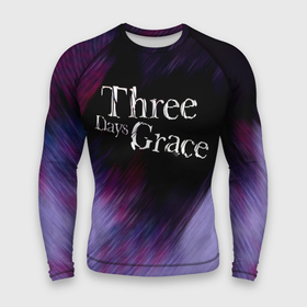 Мужской рашгард 3D с принтом Three Days Grace lilac ,  |  | 