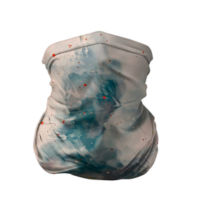 Бандана-труба 3D с принтом Абстрактные синие и белые краски в Петрозаводске, 100% полиэстер, ткань с особыми свойствами — Activecool | плотность 150‒180 г/м2; хорошо тянется, но сохраняет форму | 