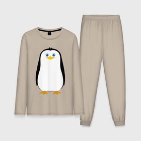 Мужская пижама хлопок (с лонгсливом) с принтом Красивый пингвин ,  |  | 