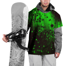 Накидка на куртку 3D с принтом Зелёные краски и вода в Кировске, 100% полиэстер |  | 