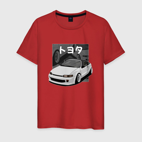 Мужская футболка хлопок с принтом Toyota Sera JDM Retro Design в Курске, 100% хлопок | прямой крой, круглый вырез горловины, длина до линии бедер, слегка спущенное плечо. | 
