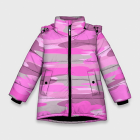 Зимняя куртка для девочек 3D с принтом Милитари детский девчачий розовый в Белгороде, ткань верха — 100% полиэстер; подклад — 100% полиэстер, утеплитель — 100% полиэстер. | длина ниже бедра, удлиненная спинка, воротник стойка и отстегивающийся капюшон. Есть боковые карманы с листочкой на кнопках, утяжки по низу изделия и внутренний карман на молнии. 

Предусмотрены светоотражающий принт на спинке, радужный светоотражающий элемент на пуллере молнии и на резинке для утяжки. | 