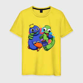 Мужская футболка хлопок с принтом Персонажи игры Радужные друзья в Курске, 100% хлопок | прямой крой, круглый вырез горловины, длина до линии бедер, слегка спущенное плечо. | 