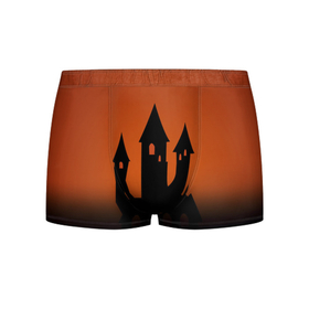 Мужские трусы 3D с принтом Halloween   замок ведьм в городе Новоалтайск, 50% хлопок, 50% полиэстер | классическая посадка, на поясе мягкая тканевая резинка | 