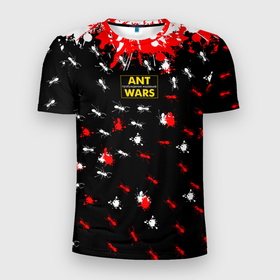 Мужская футболка 3D Slim с принтом Войны муравьев в Екатеринбурге, 100% полиэстер с улучшенными характеристиками | приталенный силуэт, круглая горловина, широкие плечи, сужается к линии бедра | 