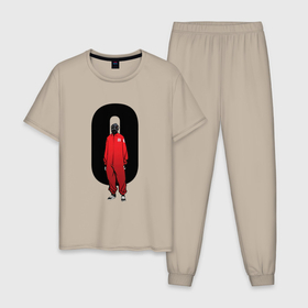 Мужская пижама хлопок с принтом Slipknot   ноль в Санкт-Петербурге, 100% хлопок | брюки и футболка прямого кроя, без карманов, на брюках мягкая резинка на поясе и по низу штанин
 | 