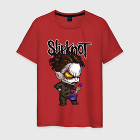 Мужская футболка хлопок с принтом Slipknot    art , 100% хлопок | прямой крой, круглый вырез горловины, длина до линии бедер, слегка спущенное плечо. | Тематика изображения на принте: 