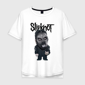 Мужская футболка хлопок Oversize с принтом Седьмой Slipknot в Санкт-Петербурге, 100% хлопок | свободный крой, круглый ворот, “спинка” длиннее передней части | 