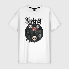 Мужская футболка хлопок Slim с принтом Slipknot art fan в Санкт-Петербурге, 92% хлопок, 8% лайкра | приталенный силуэт, круглый вырез ворота, длина до линии бедра, короткий рукав | Тематика изображения на принте: 