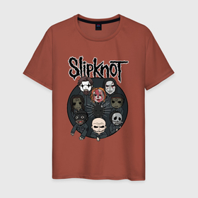 Мужская футболка хлопок с принтом Slipknot art fan , 100% хлопок | прямой крой, круглый вырез горловины, длина до линии бедер, слегка спущенное плечо. | 