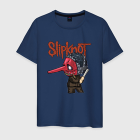 Мужская футболка хлопок с принтом Slipknot mask art , 100% хлопок | прямой крой, круглый вырез горловины, длина до линии бедер, слегка спущенное плечо. | 