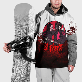 Накидка на куртку 3D с принтом Slipknot dark   red в Новосибирске, 100% полиэстер |  | 