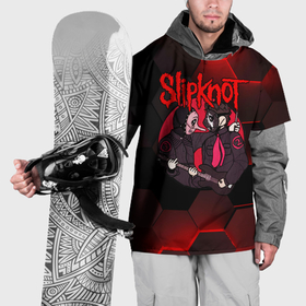 Накидка на куртку 3D с принтом Slipknot art black в Новосибирске, 100% полиэстер |  | 
