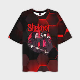 Мужская футболка oversize 3D с принтом Slipknot art black в Новосибирске,  |  | 