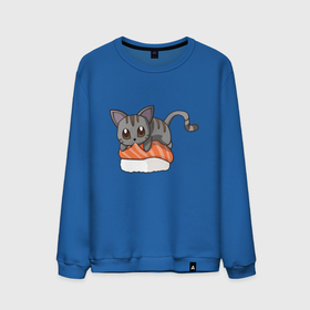 Мужской свитшот хлопок с принтом Sushi cat , 100% хлопок |  | Тематика изображения на принте: 