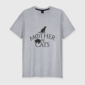 Мужская футболка хлопок Slim с принтом Мать котов в Петрозаводске, 92% хлопок, 8% лайкра | приталенный силуэт, круглый вырез ворота, длина до линии бедра, короткий рукав | 