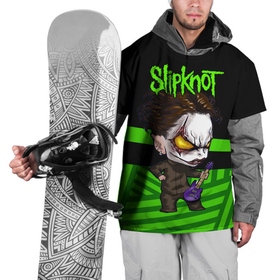Накидка на куртку 3D с принтом Slipknot dark green в Новосибирске, 100% полиэстер |  | 