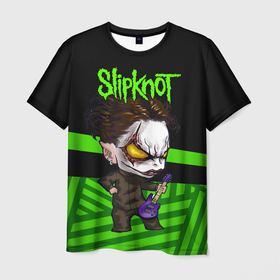 Мужская футболка 3D с принтом Slipknot dark green в Рязани, 100% полиэфир | прямой крой, круглый вырез горловины, длина до линии бедер | 
