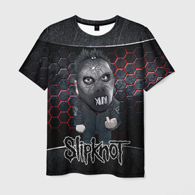 Мужская футболка 3D с принтом Slipknot  dark black в Рязани, 100% полиэфир | прямой крой, круглый вырез горловины, длина до линии бедер | 