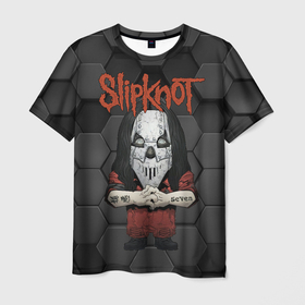 Мужская футболка 3D с принтом Slipknot seven art в Новосибирске, 100% полиэфир | прямой крой, круглый вырез горловины, длина до линии бедер | Тематика изображения на принте: 