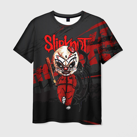 Мужская футболка 3D с принтом Slipknot bloody в Рязани, 100% полиэфир | прямой крой, круглый вырез горловины, длина до линии бедер | 
