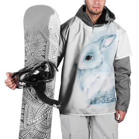 Накидка на куртку 3D с принтом Милый кролик в акварельной технике в Белгороде, 100% полиэстер |  | Тематика изображения на принте: 