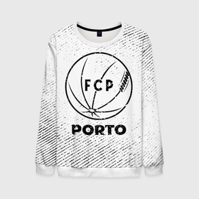Мужской свитшот 3D с принтом Porto с потертостями на светлом фоне в городе Новоалтайск, 100% полиэстер с мягким внутренним слоем | круглый вырез горловины, мягкая резинка на манжетах и поясе, свободная посадка по фигуре | 