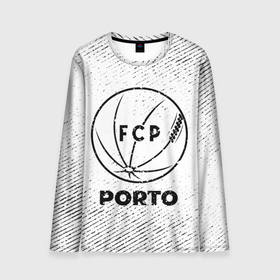 Мужской лонгслив 3D с принтом Porto с потертостями на светлом фоне в городе Новоалтайск, 100% полиэстер | длинные рукава, круглый вырез горловины, полуприлегающий силуэт | 