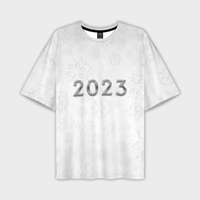 Мужская футболка OVERSIZE 3D с принтом Новогодние снежинки 2023 в городе Новоалтайск,  |  | 