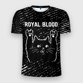 Мужская футболка 3D Slim с принтом Группа Royal Blood и рок кот в Кировске, 100% полиэстер с улучшенными характеристиками | приталенный силуэт, круглая горловина, широкие плечи, сужается к линии бедра | Тематика изображения на принте: 